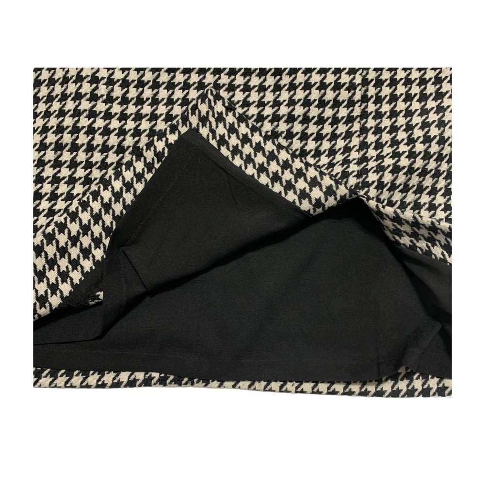 WHBM 6 Houndstooth Lined Wool Blend Skirt White House Black Market Alabama - Picture 2 of 5